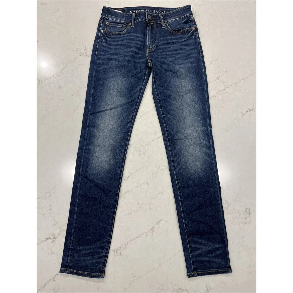 American Eagle Outfitters Mens Jeans Blue Denim Skinny Next Level Flex 30 x 34